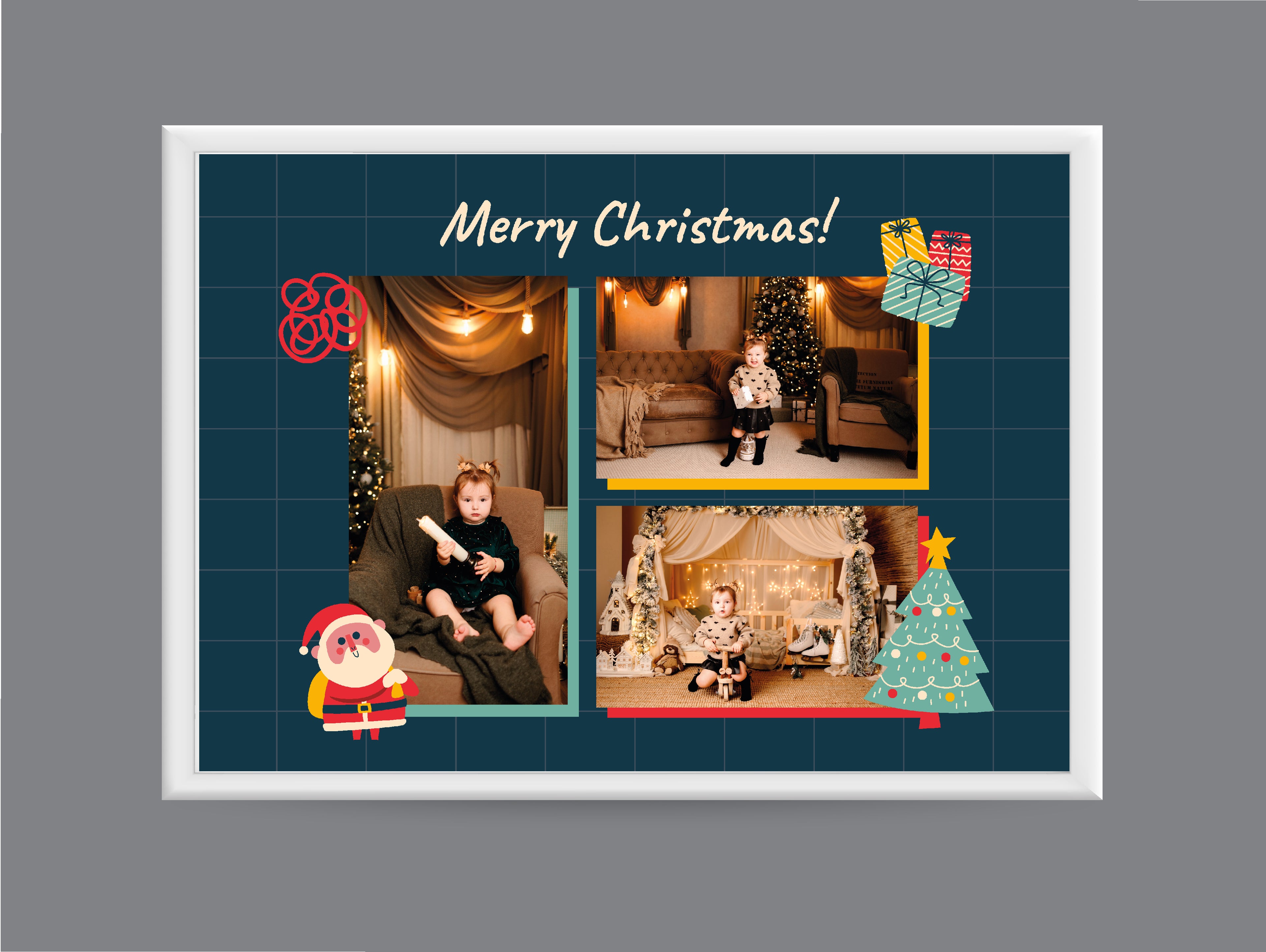 Tablou foto A3 Craciun copii 3 poze