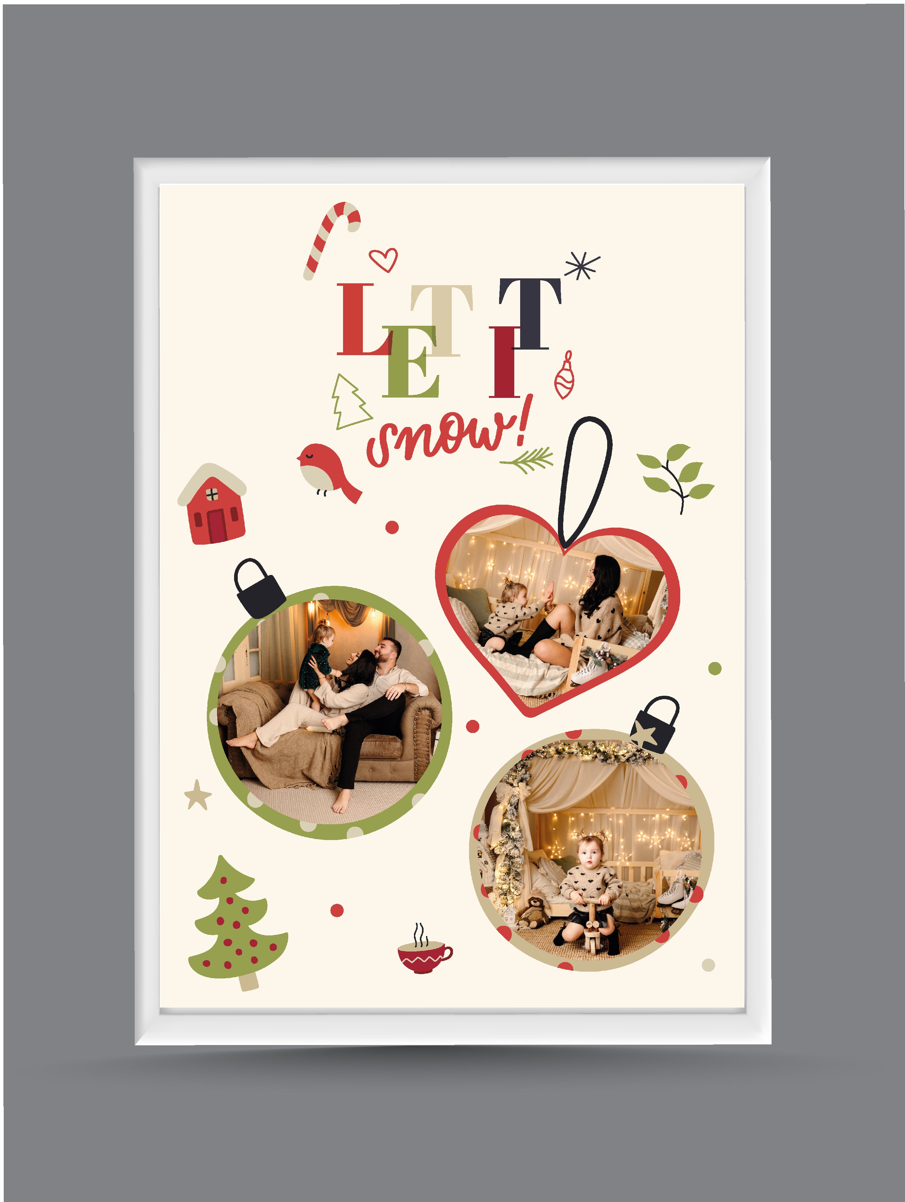 Tablou foto A4 globuri de Craciun 3 poze