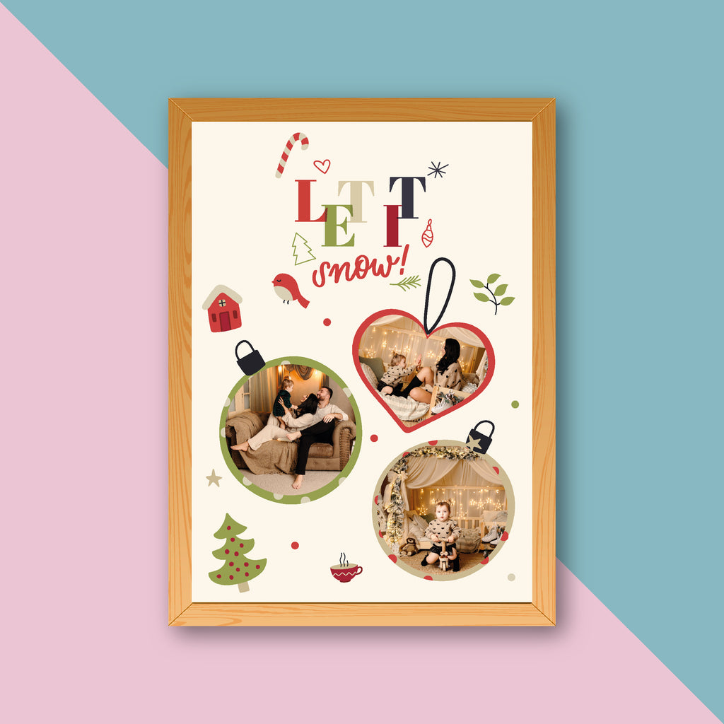 Tablou foto A4 globuri de Craciun 3 poze