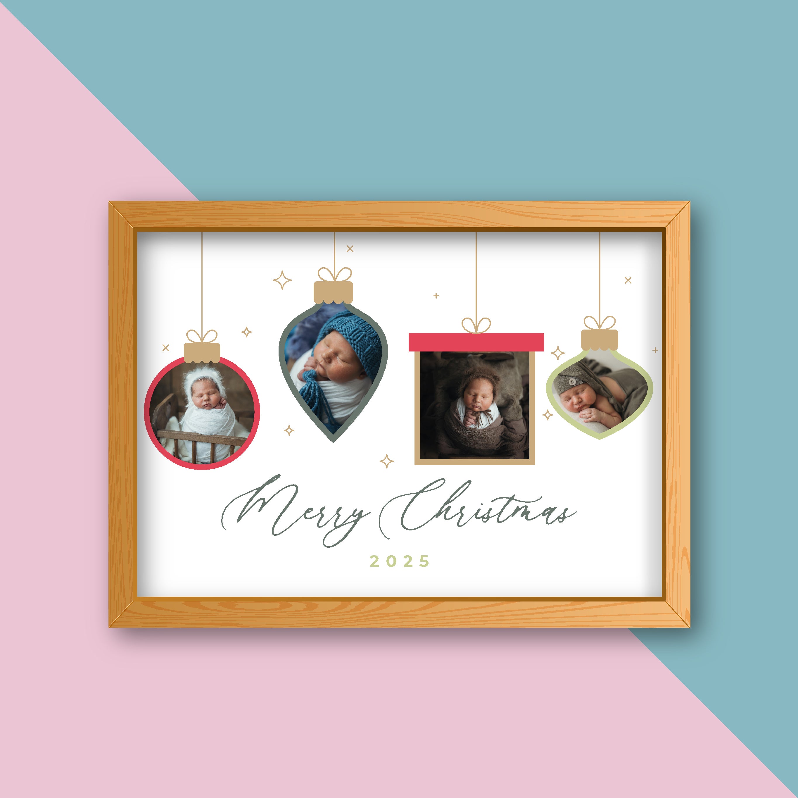 Tablou foto A3 globuri de Craciun 4 poze