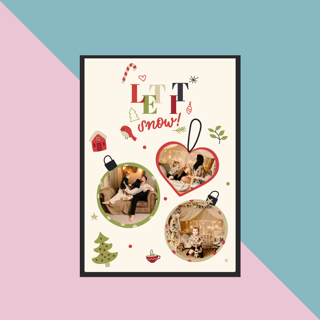 Tablou foto A4 globuri de Craciun 3 poze