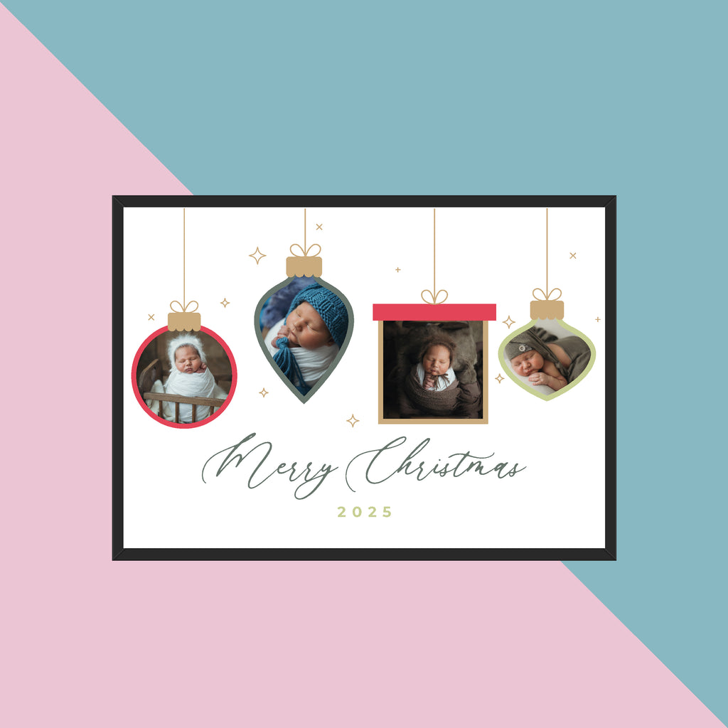 Tablou foto A3 globuri de Craciun 4 poze